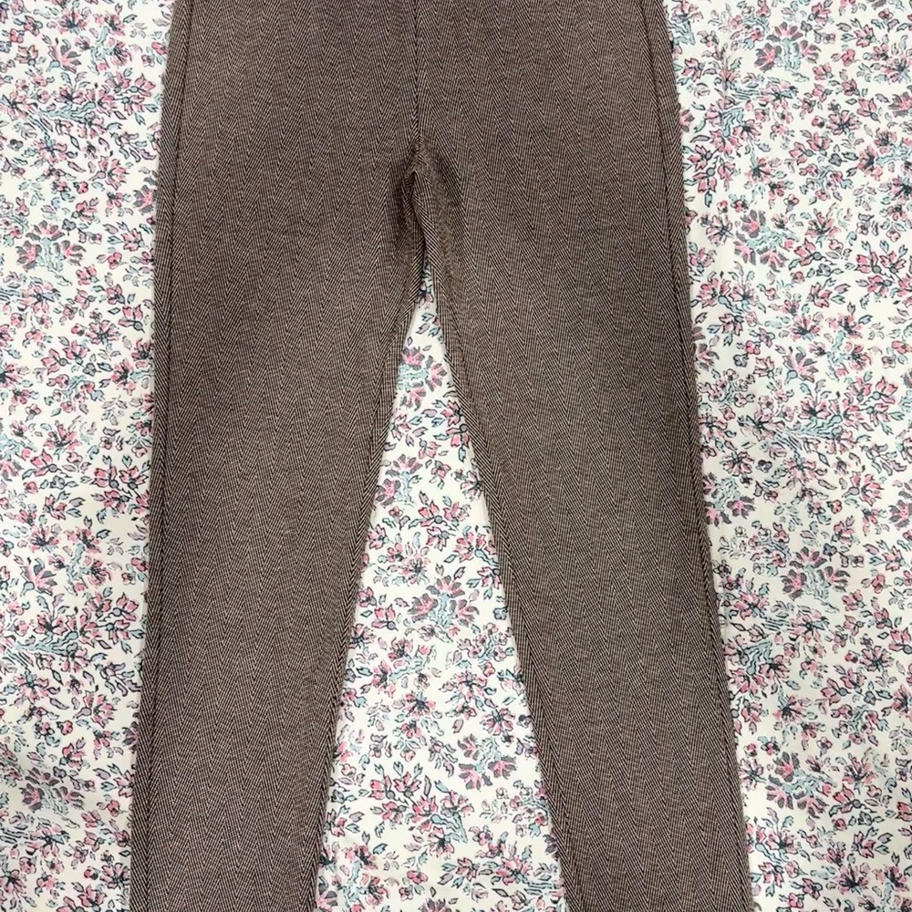 Brown Herringbone Leggings